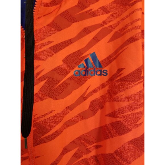 Adidas Mens Reversible Basketball Windbreaker Size Small Neon Orange Blue Jacket - Picture 3 of 9